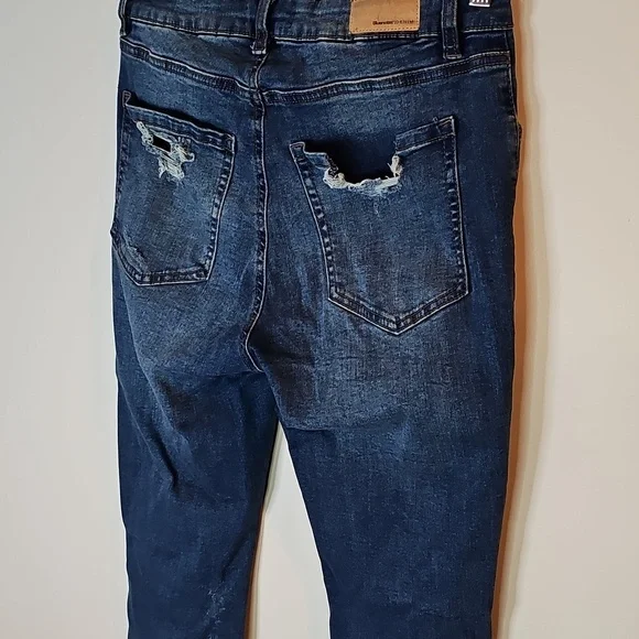 Bluenotes Size 10 Distressed Blue High Rise Jeggings - Picture 4 of 7